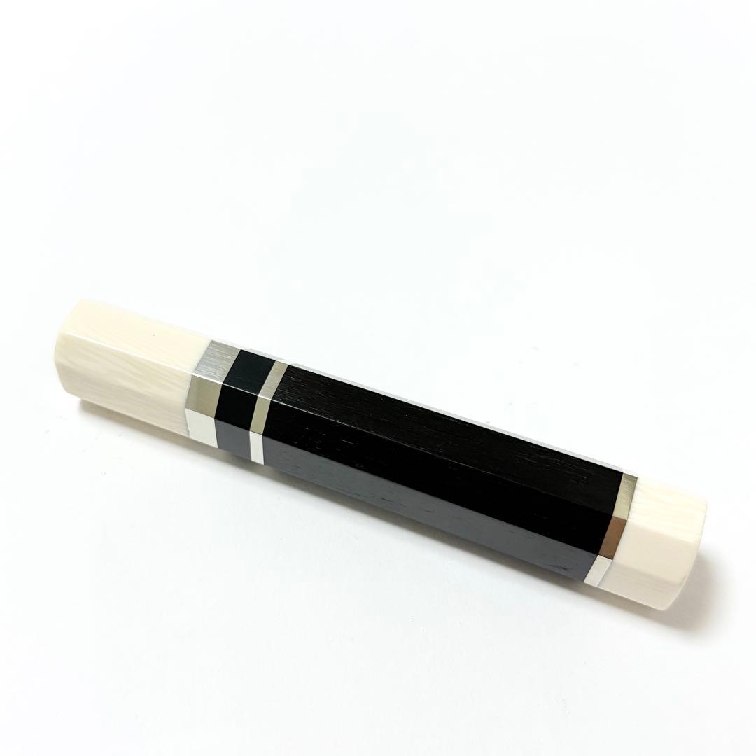 三段銀巻 人工象牙 薄刃8寸 黒檀八角柄 薄刃240 包丁の柄 ハンドルt