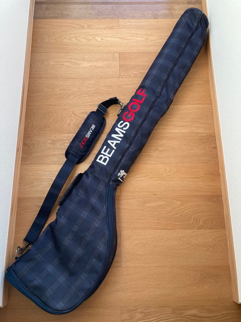 BEAMS GOLF ゴルフバッグ チェック柄 ネイビー