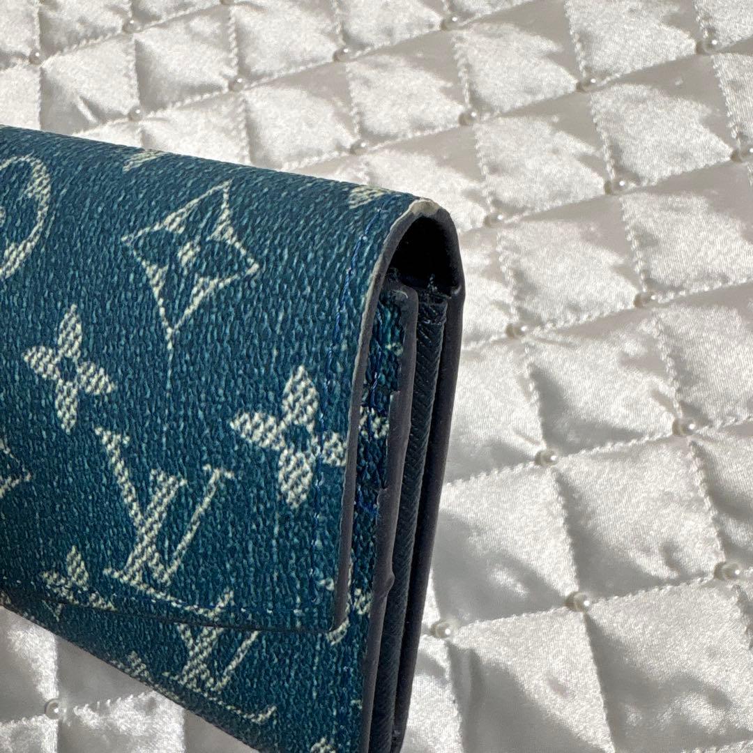 【訳あり】 未使用 LVノベルティ モノグラム 長財布 ウォレット ブルーカラー
