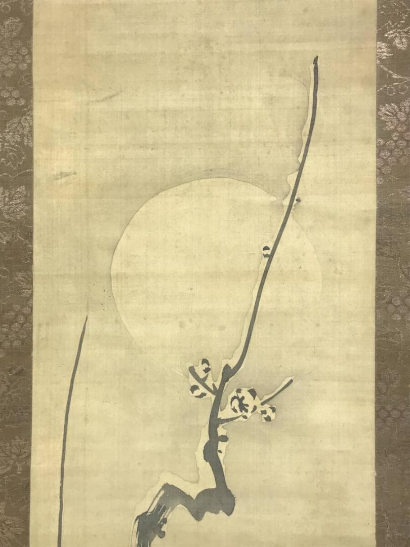 模写/谷文晁/雪後梅月図/月下梅花図/花図/掛軸☆宝船☆AH-726