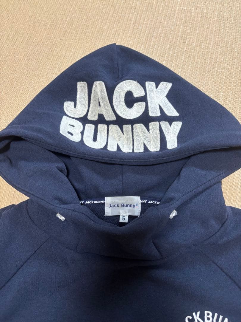 Jack Bunny‼︎ フードロゴ付きトレーナー サイズ5 ネイビー