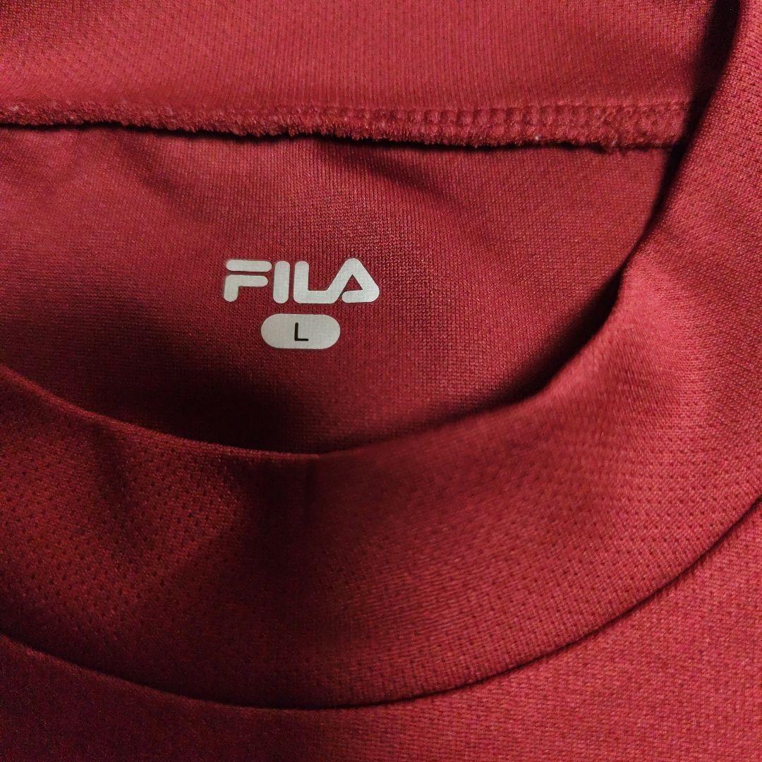 FILA テニスウェア Lサイズ 赤 グレーセットアップてす。