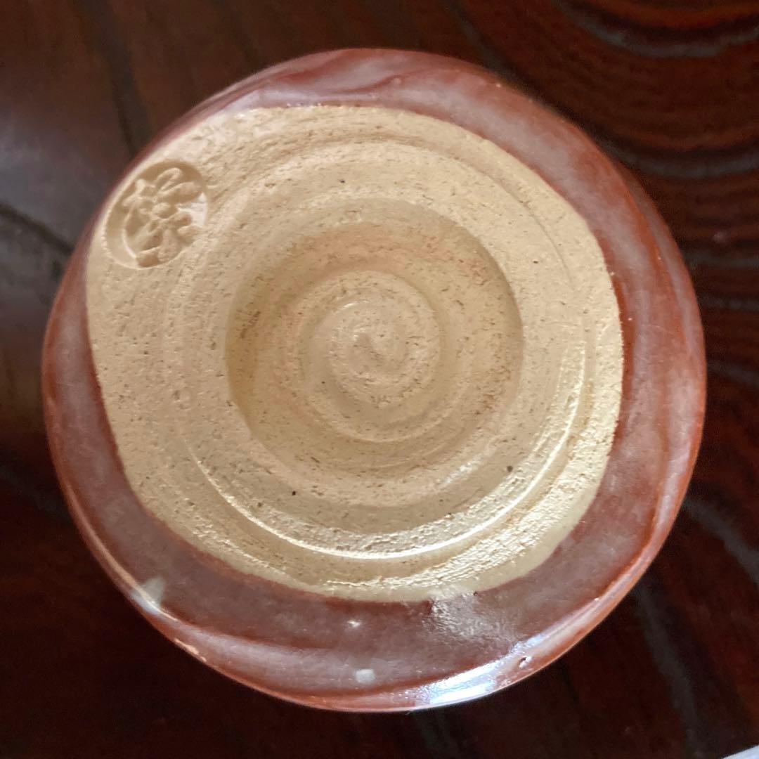 茶道具 抹茶茶碗 赤楽 筒茶碗 雪片 松楽作