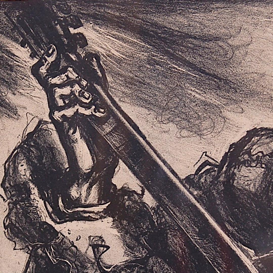 K3259 1970s Umberto Romano サイン入 リトグラフアート