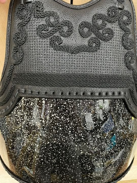 剣道　白黒霜降り胴　なぎなた　新品　防具　垂　小手　面　磨胴　タタキ胴　石目胴