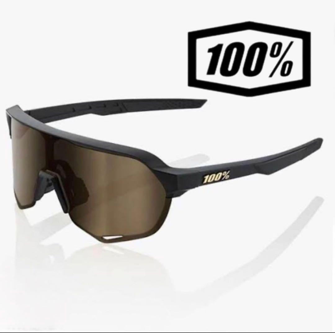 100% S2 マットブラック / ゴールドミラー ワンハンドレッド サングラス