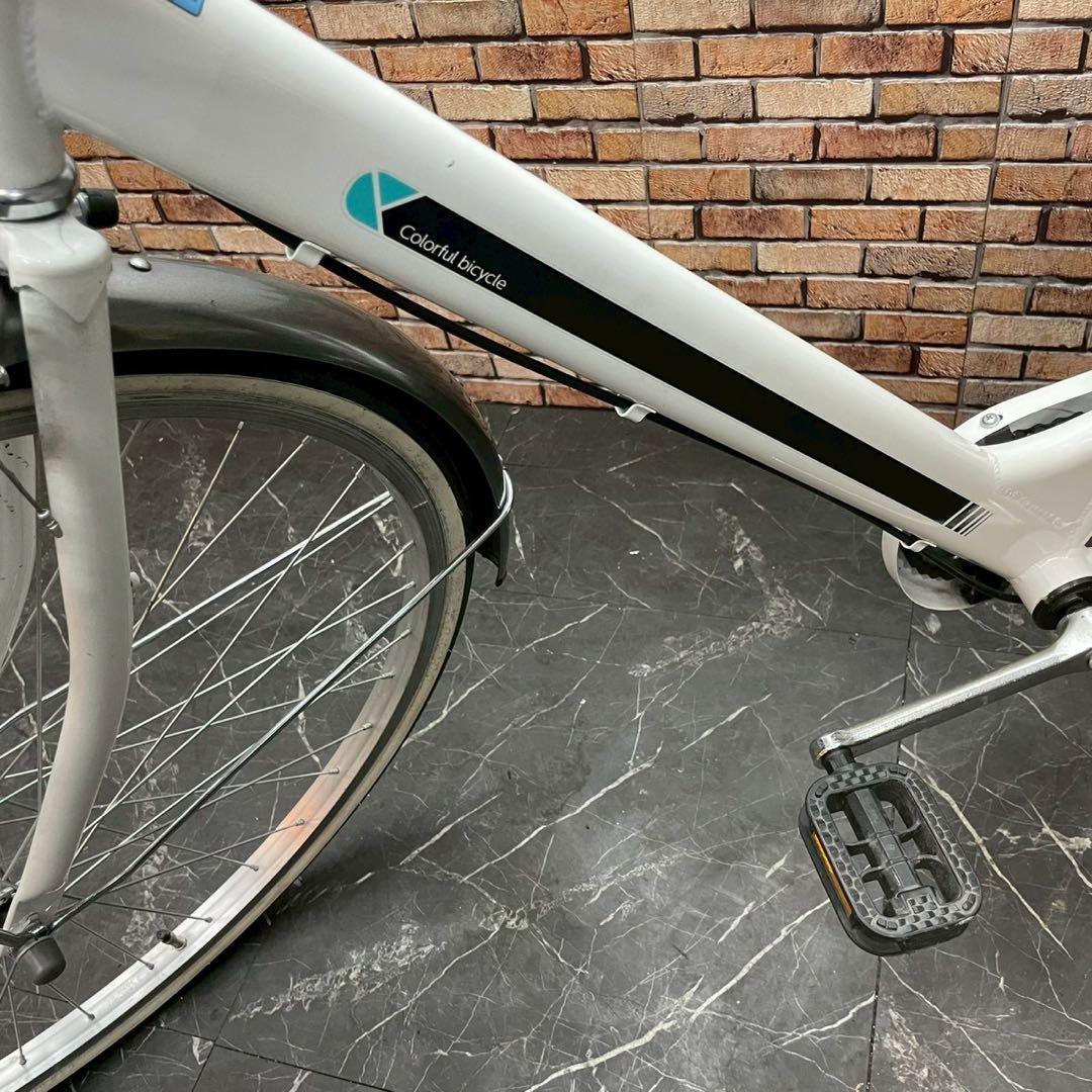【129】一般車 シティー車 colorful bicycle ホワイト