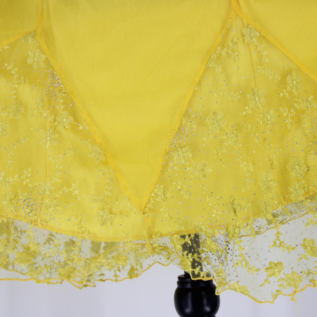 【美品 社交ダンス衣装】leirena ワンピース ドレス 黄色 かわいい
