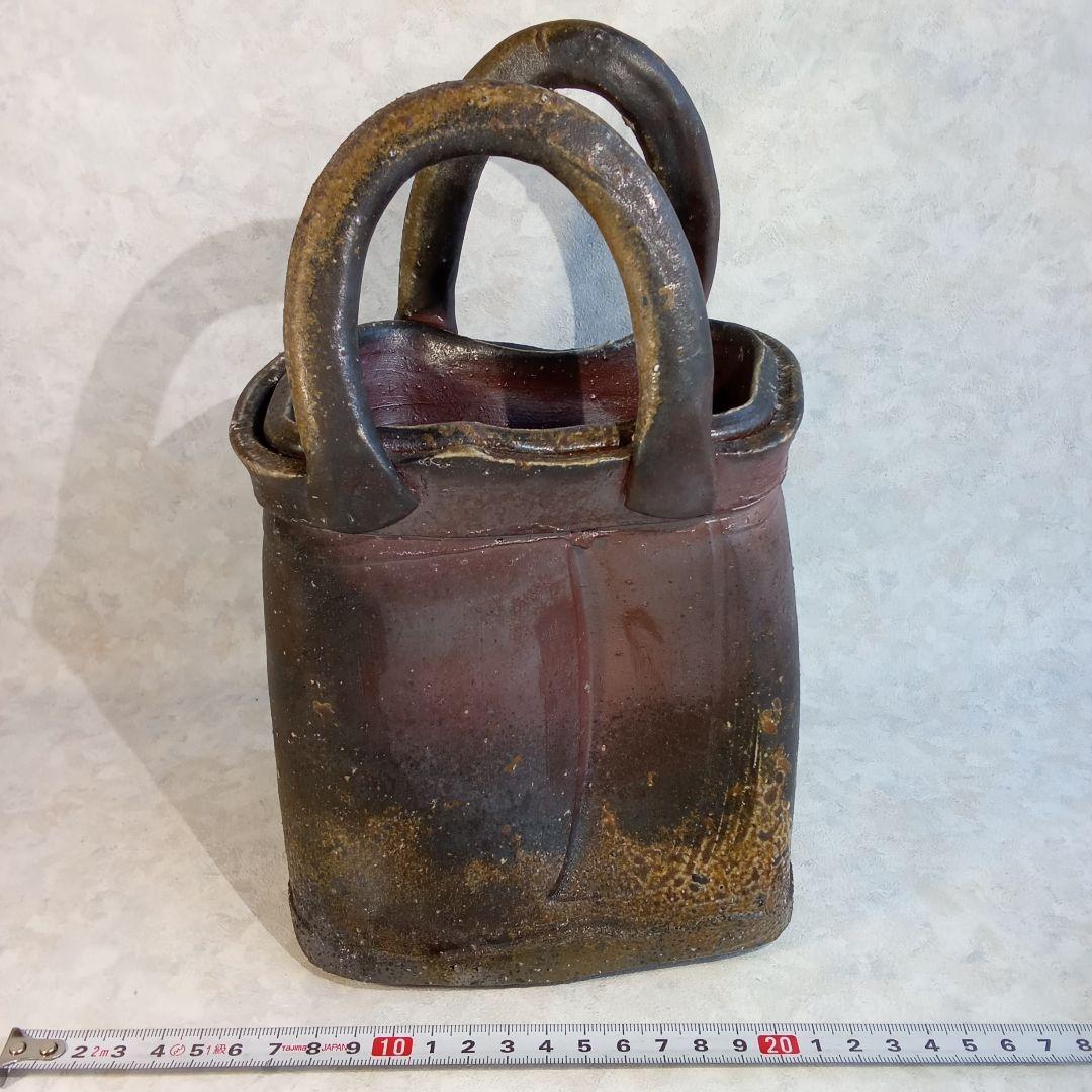 備前焼作家・岩本修一【備前　手付花器】
