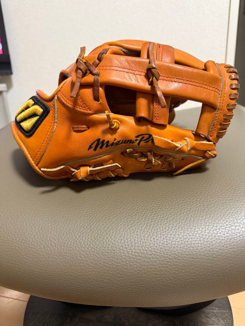 Mizuno Pro 軟式用レザーグローブ オレンジ　ビックM