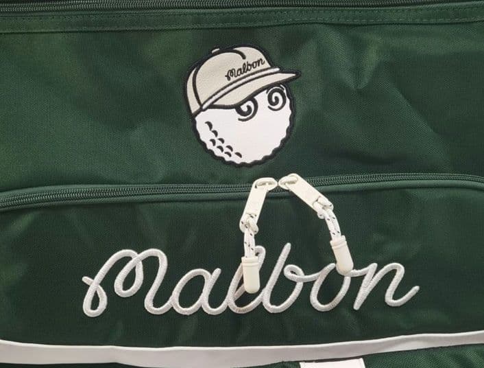 即発送●ボストンバッグ グリーン/アイボリーマルボンゴルフmalbon golf