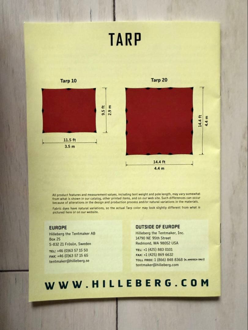 HILLEBERG Tarp 10 XP レッド