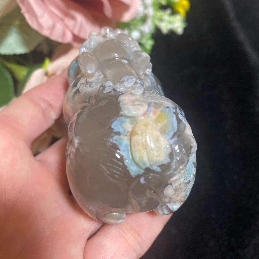 グリーン桜瑪瑙 貔貅