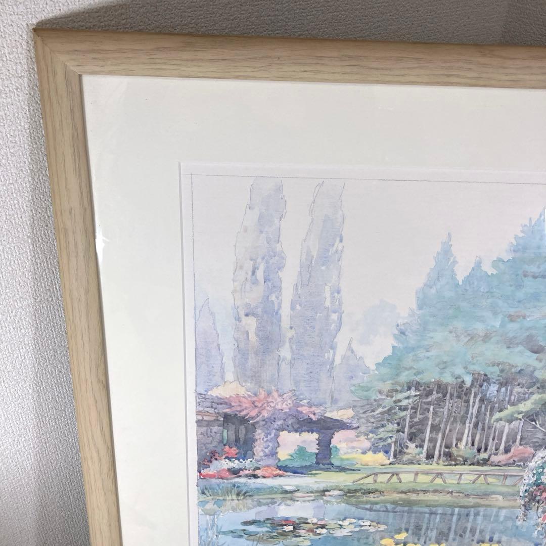 M. Marten 額装アート　公園　風景画 イタリア作家　複製作品