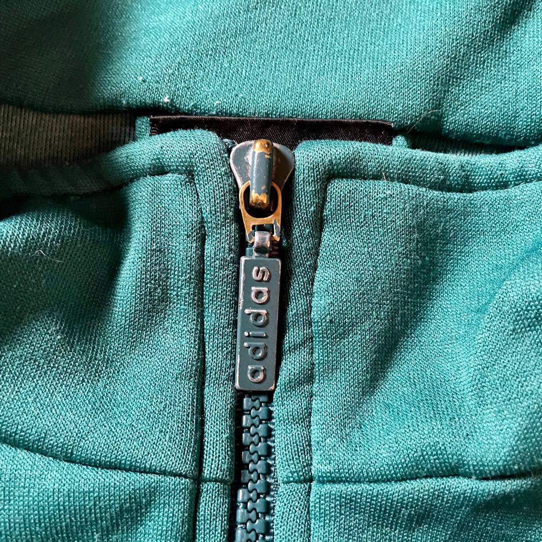 古着 90s adidas トラックジャケット 刺繍ロゴ 緑 Vintage