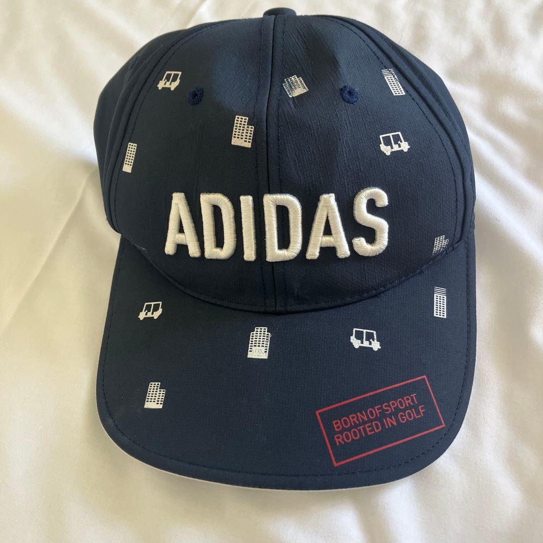 ADIDAS ポロシャツとキャップお揃いセット　ネイビー
