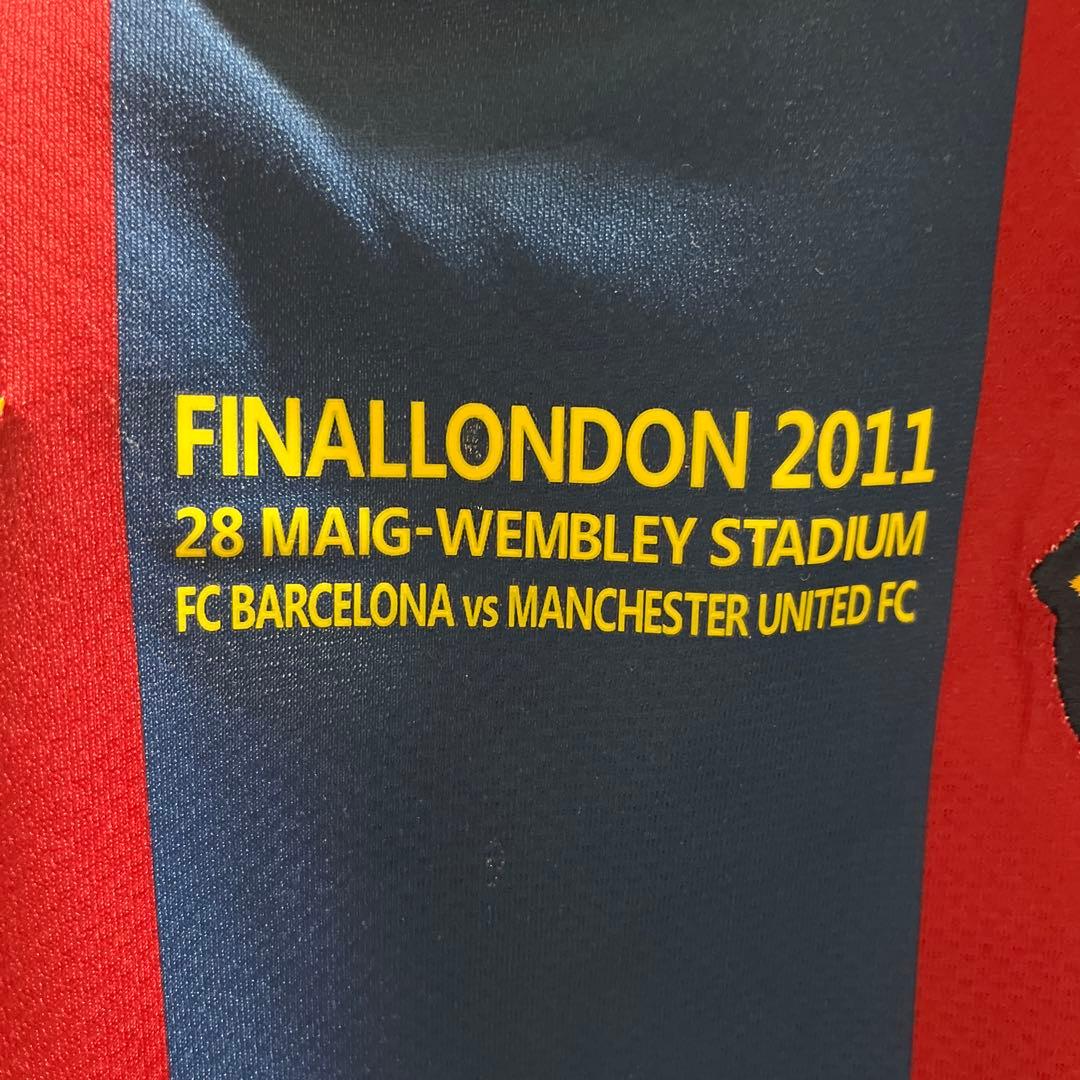 シャビ ユニフォームcl決勝パッチ付き FC Barcelona 2011
