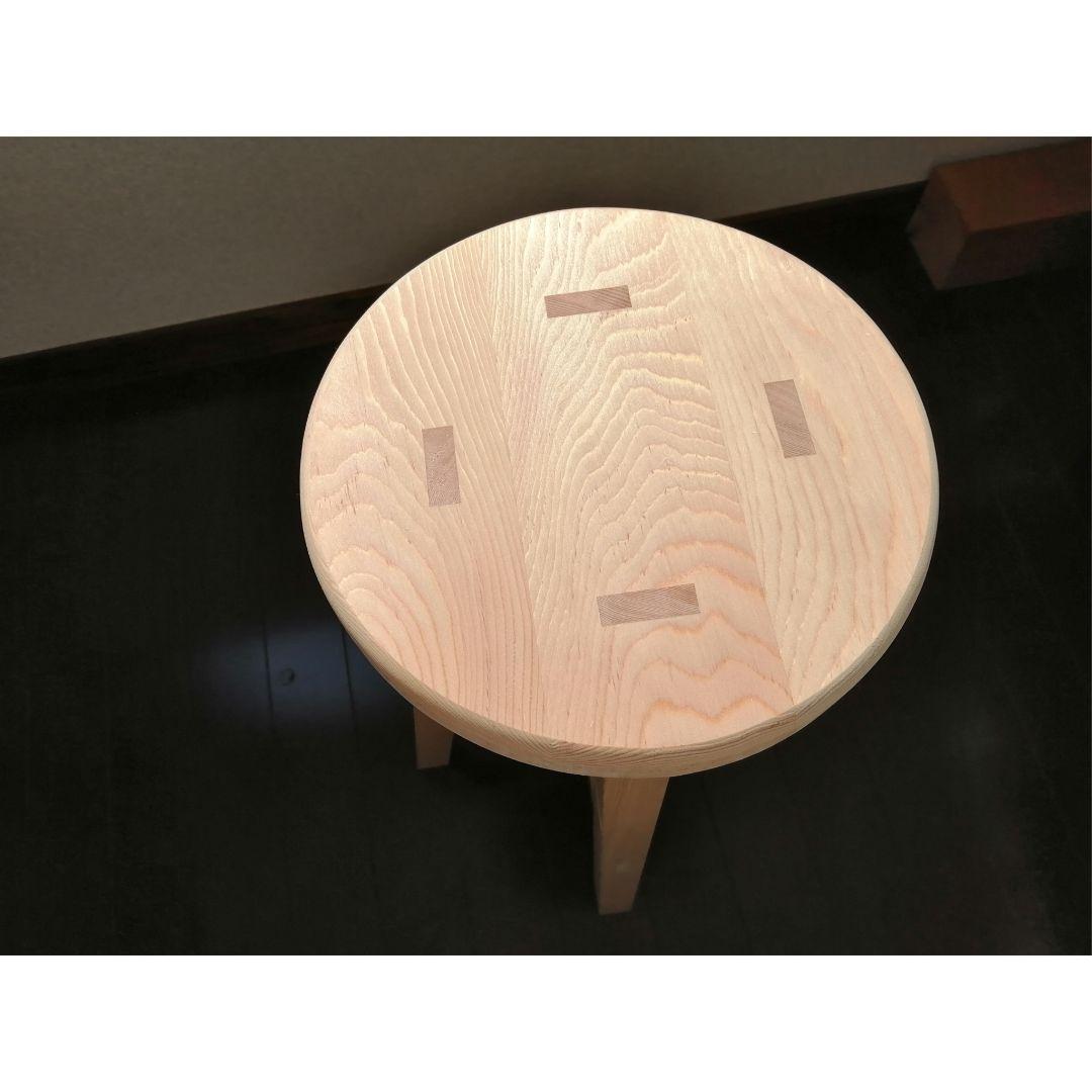 木製スツール　２脚セット　高さ47cm　丸椅子　stool