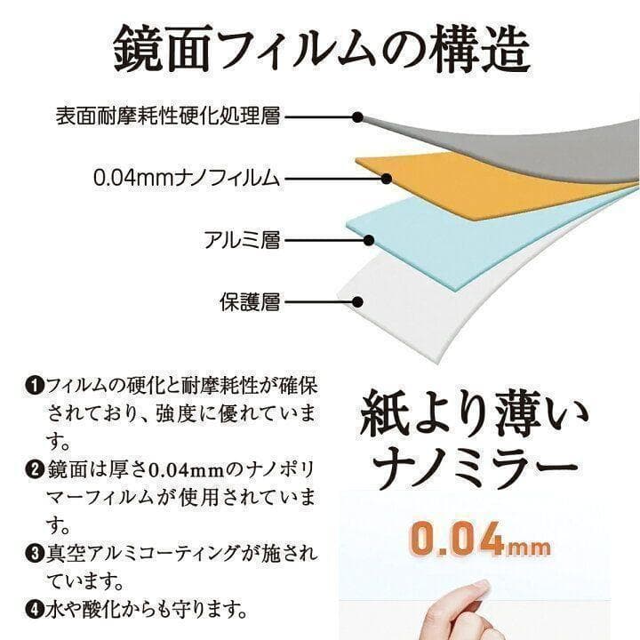 割れない鏡 ウォールミラー 壁掛け 姿見鏡 40×90cm ゴールド 1617