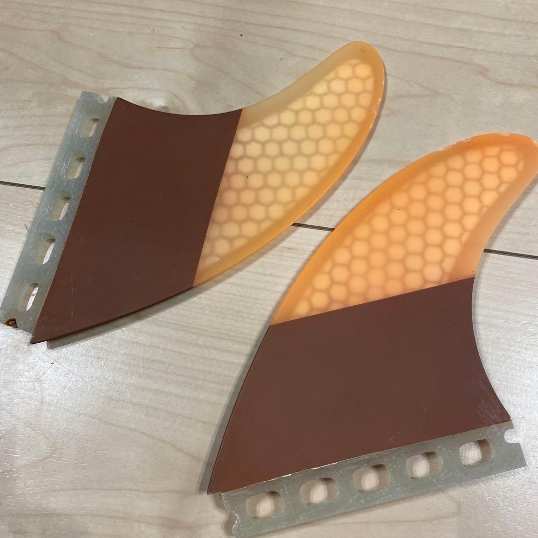 サーフボードフィン 2枚セット オレンジブラウン
