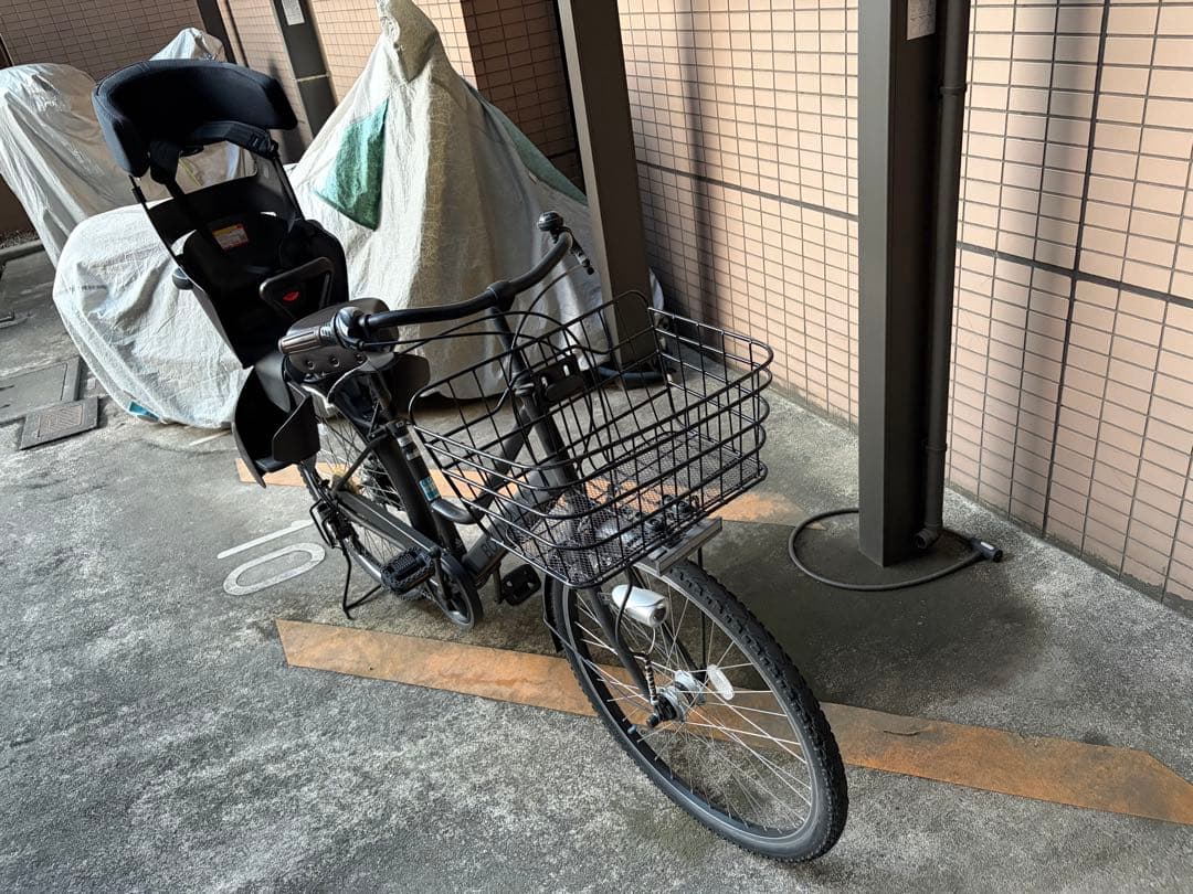 ブラウン チャイルドシート付きシティサイクル　ボールドラインOGK グランディア