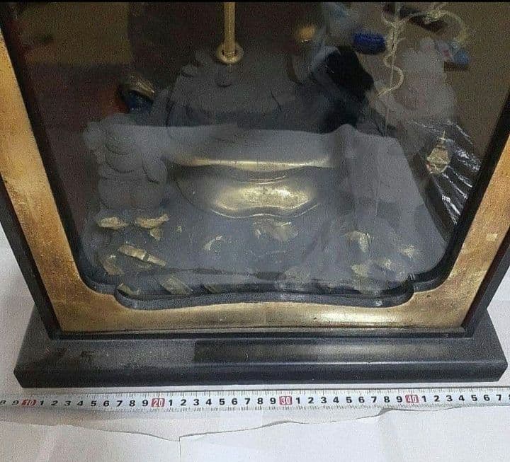 極逸品　辨財尊天　仏像　朱墨　大型厨子