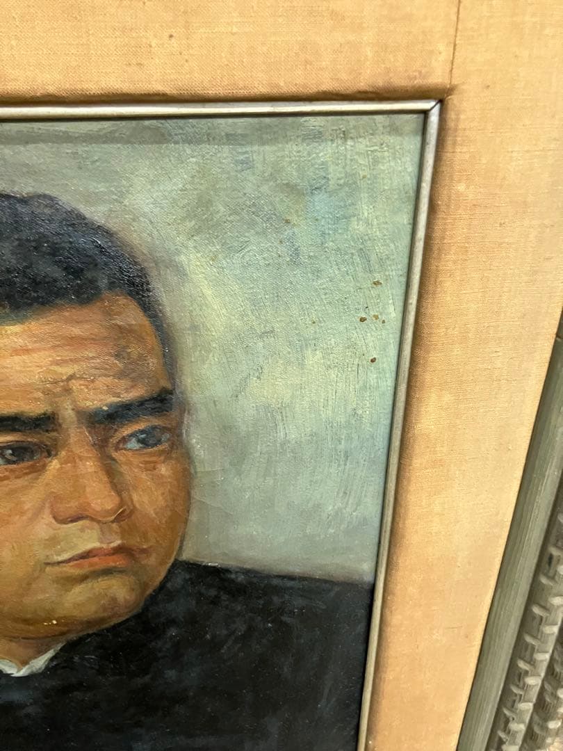 油彩 人物画 木製フレーム
