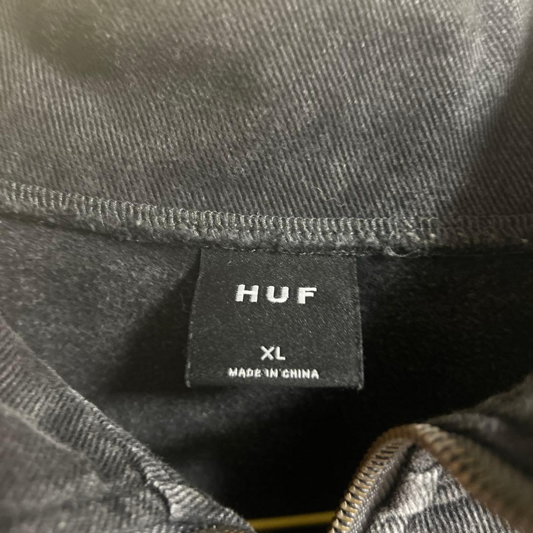 HUF ダークグレー ジップアップ XL