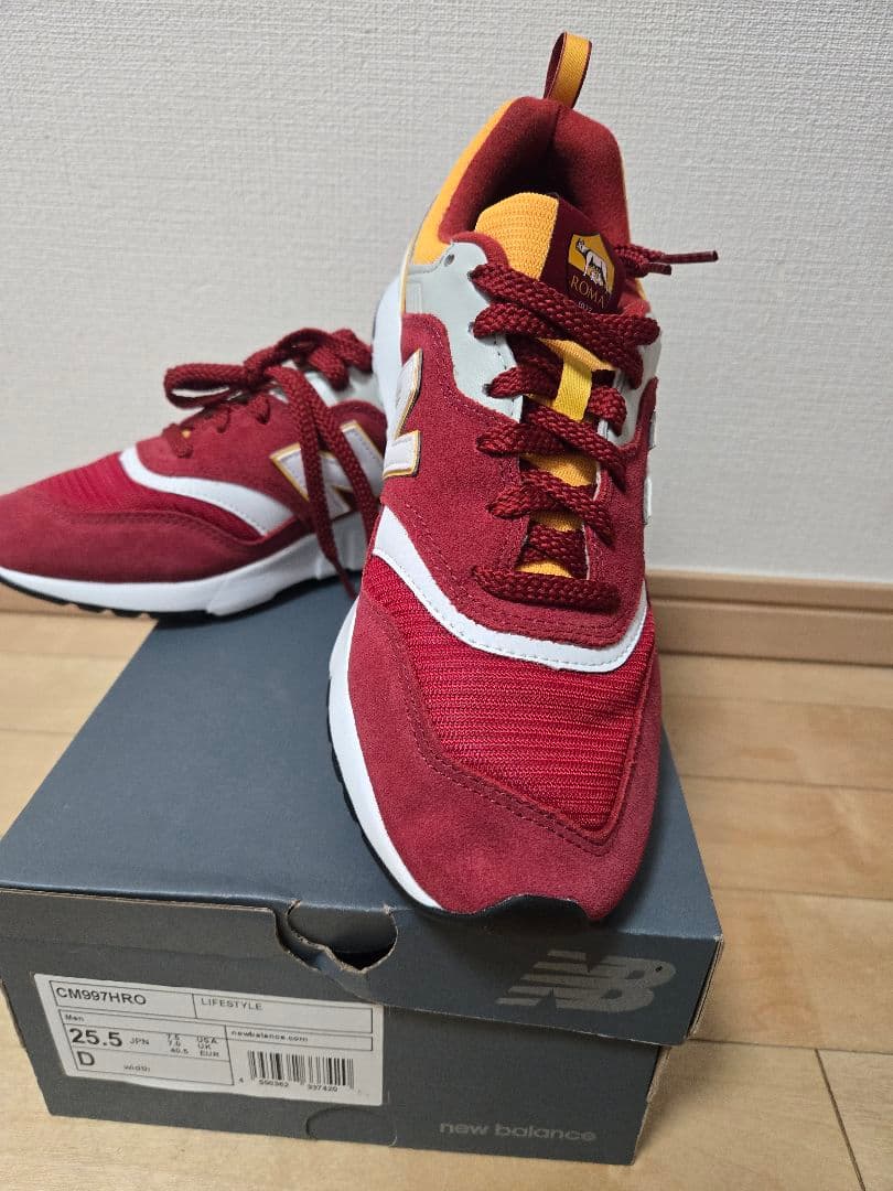 新品未使用ASローマコラボ　New Balance　CM997限定品25.5cm