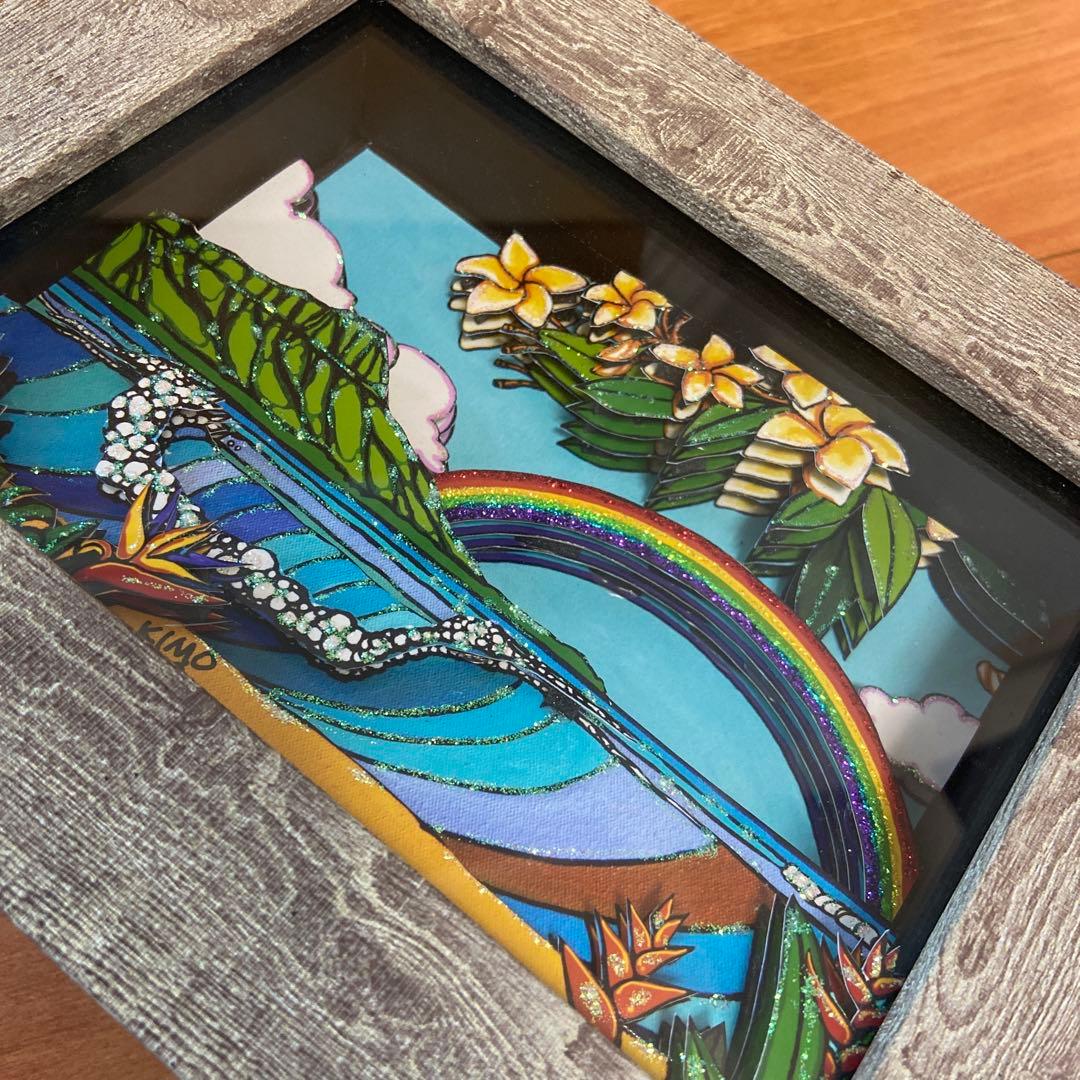 ハワイ　ホノルル　シャドーボックス　重ね絵　切り絵　アート　絵