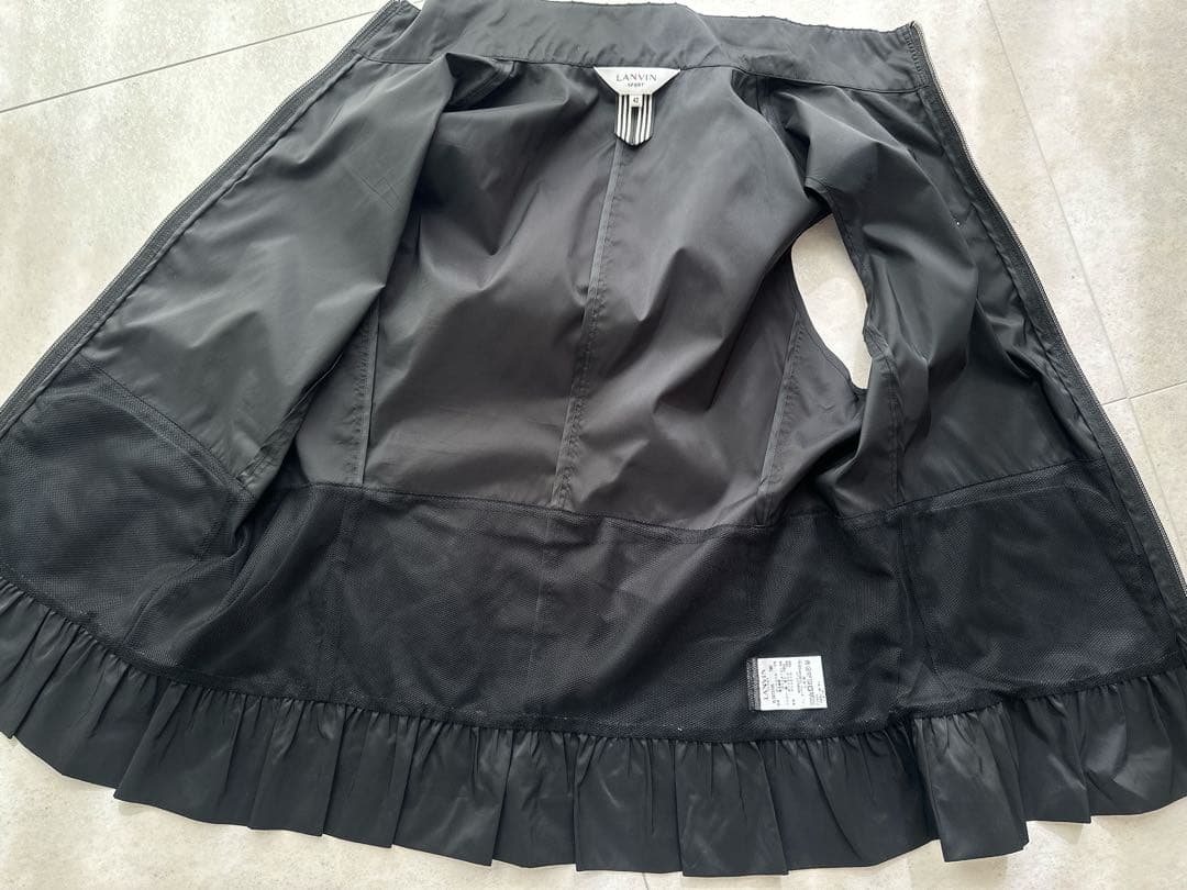 LANVIN スポーツ ランバン ベスト フリル ブラック 黒 42 ゴルフ