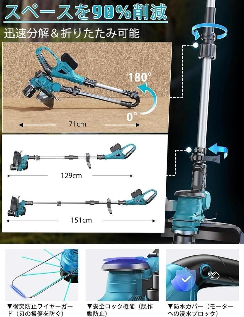 大特価❣️ 電動 草刈り機 充電式 18V 互換 ブラシレス