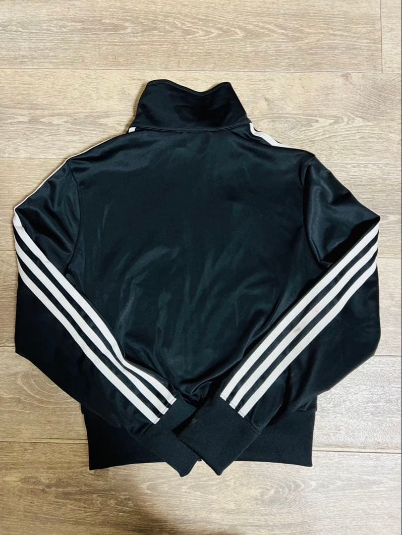 adidas トラックジャケット サイズS相当 黒 ✕ 白ストライプ