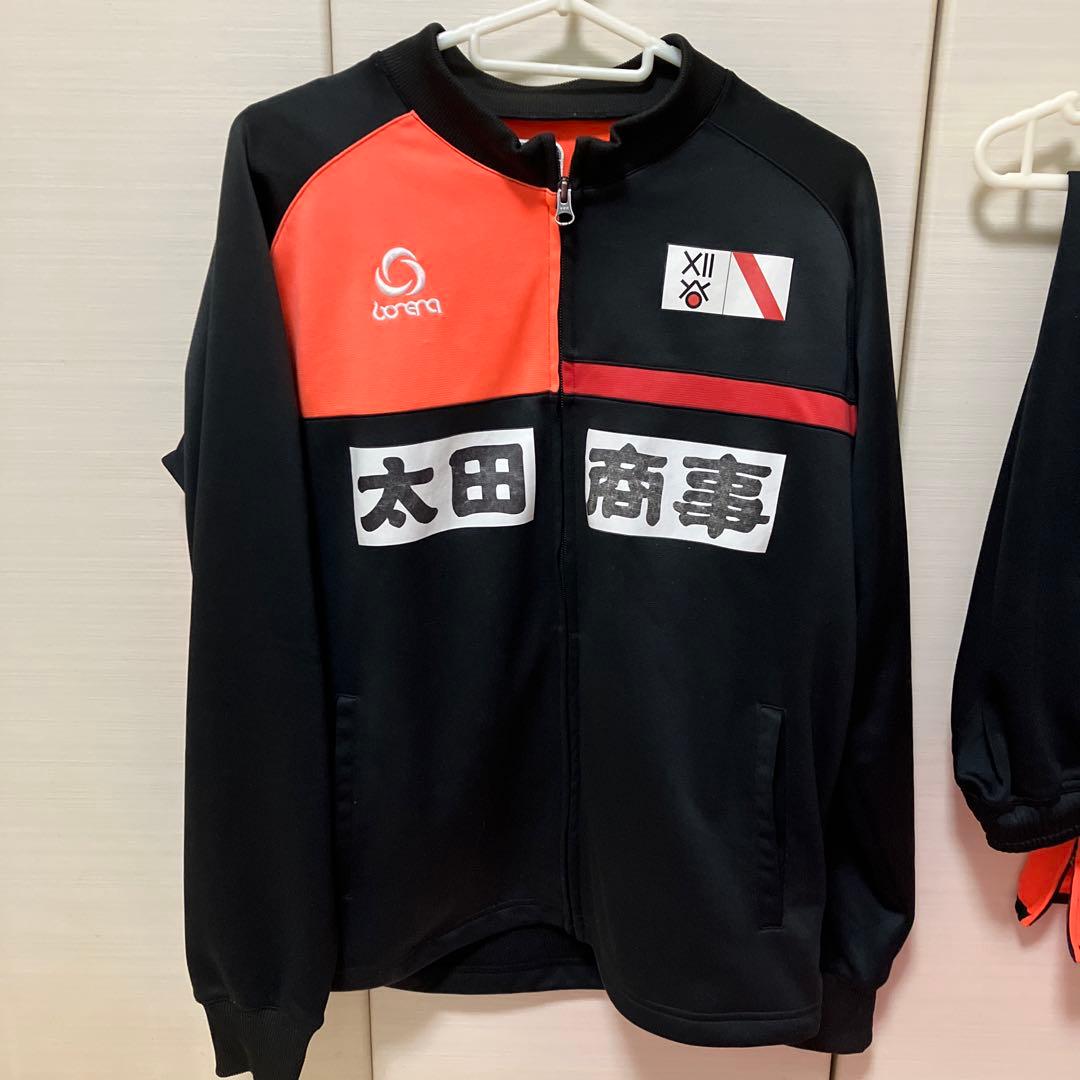 最終値下げ FC刈谷　選手支給フルスポンサージャージ上下セット 黒/オレンジ