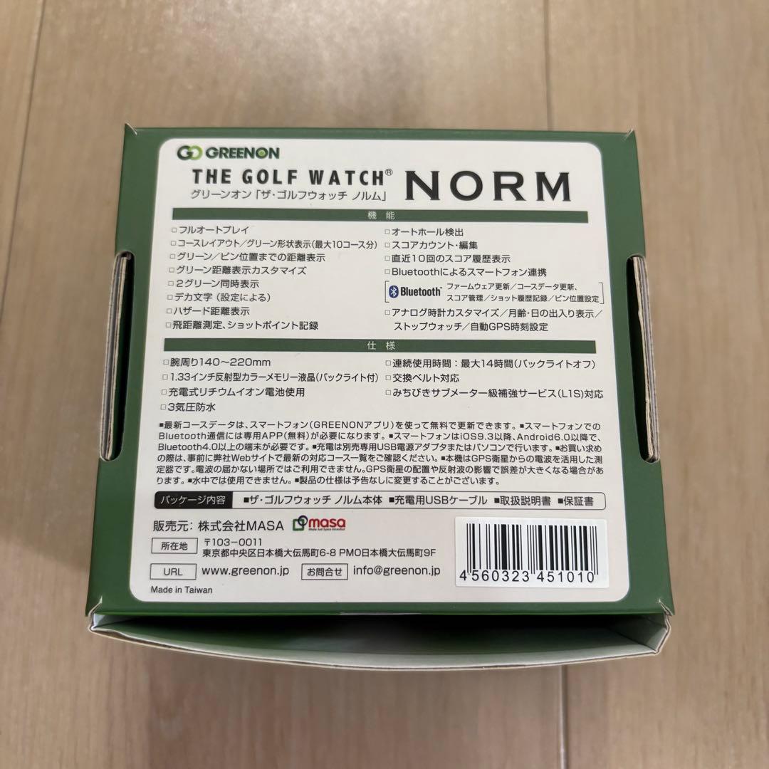 美品【グリーンオン】ノルムGPSゴルフウォッチ ホワイト