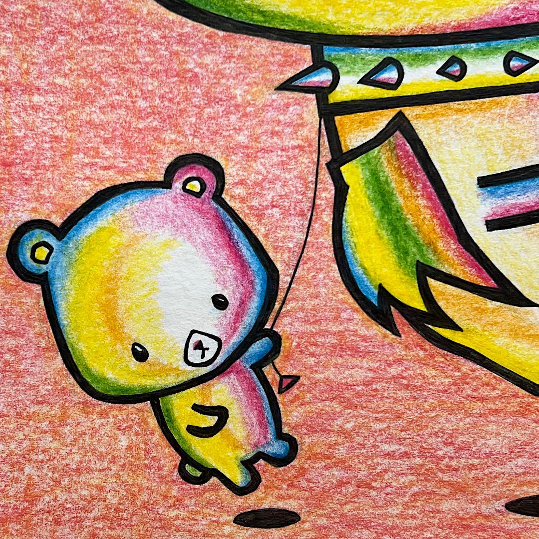 『魔法のひととき』｜動物画 原画 絵 手描き 癒し 猫 くまさん 一点物 額縁付