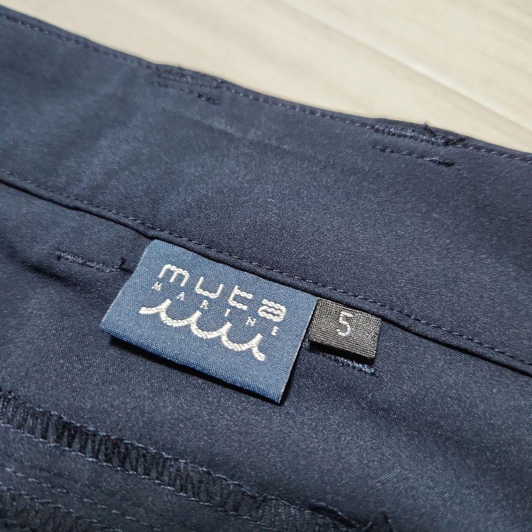 美品☆muta MARINE☆ゴルフハーフパンツストレッチ吸汗速乾 5(M)紺