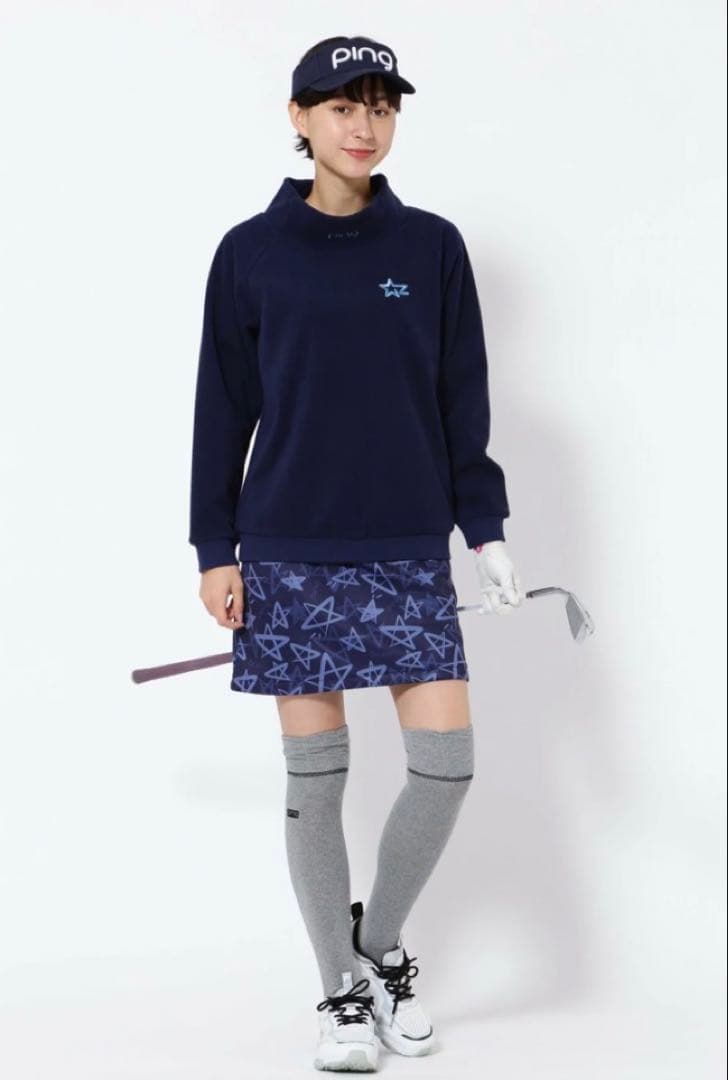 L ☆新品☆ PING フリースプルオーバー　レディース　14300円　ネイビー