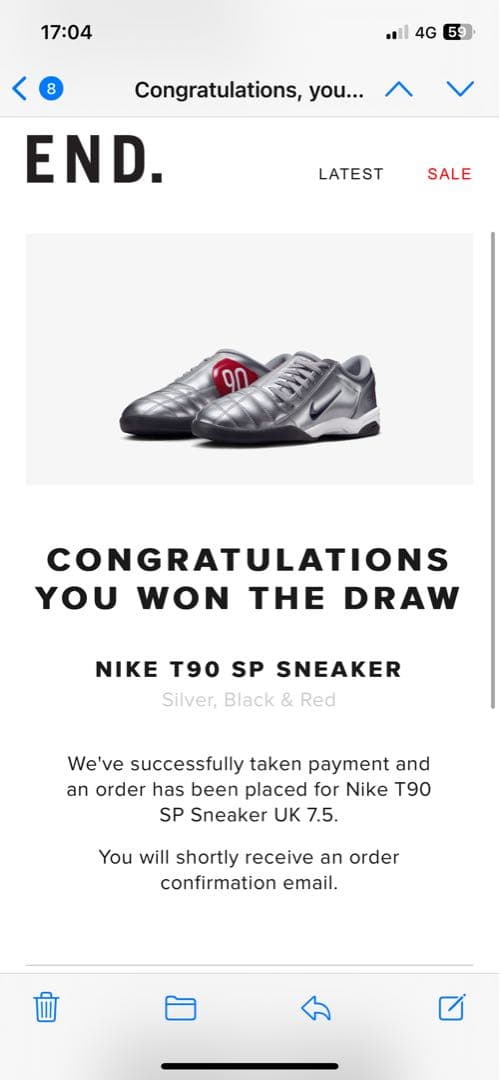 26.5 NIKE ナイキ Total90 \"llic Silver