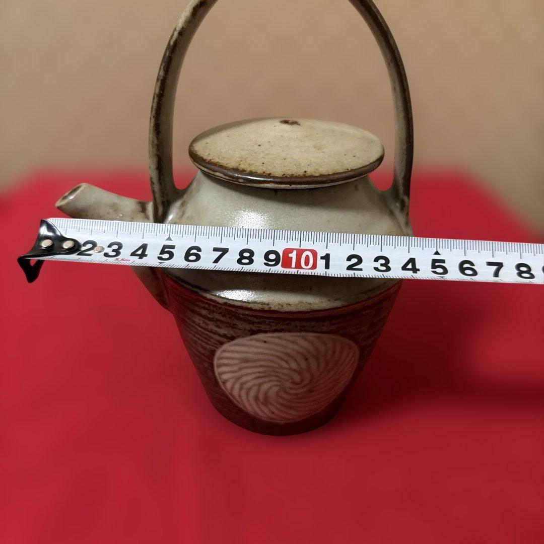 益子焼の土瓶　縄文象嵌