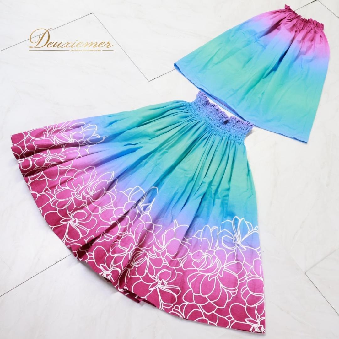 【美品 日本製 フラダンス衣装】ピンク ALOHA STANDARDS 上下