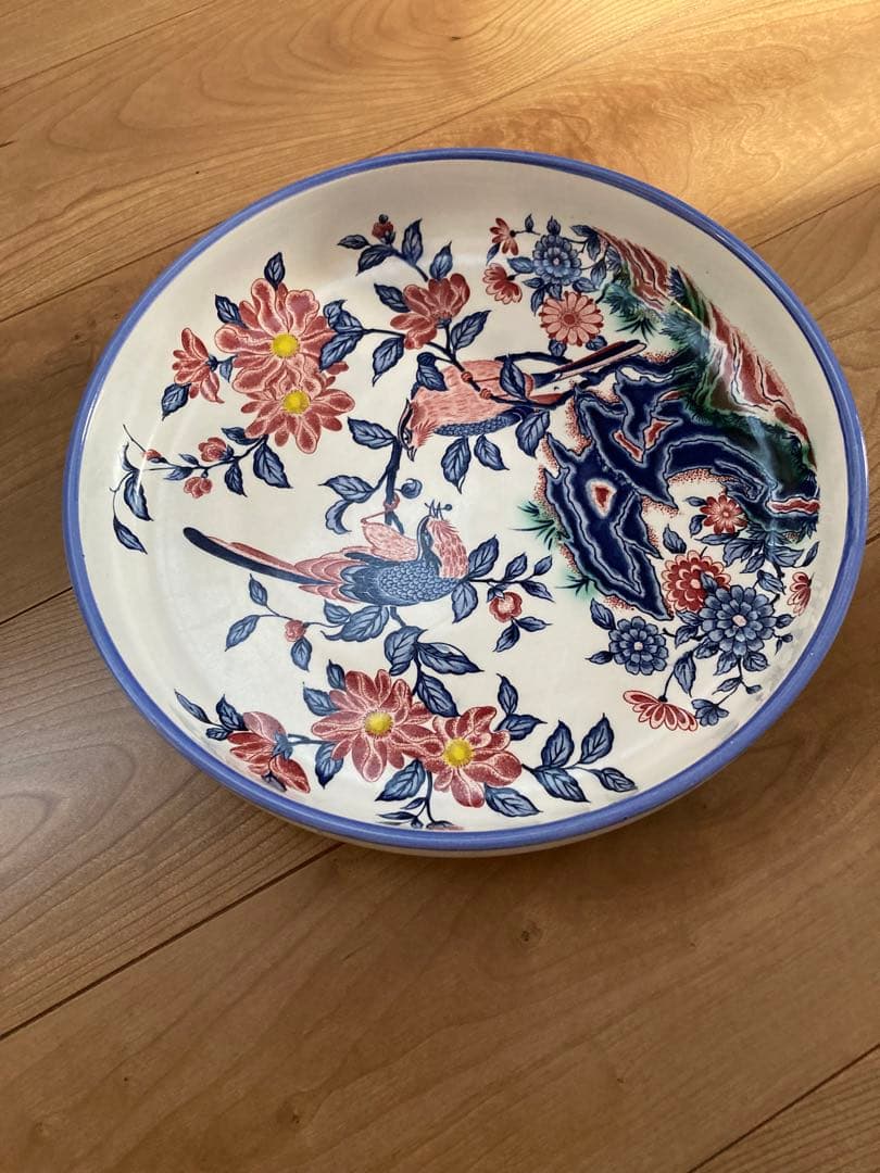大皿 5枚セット 花と鳥の模様 30-32cm