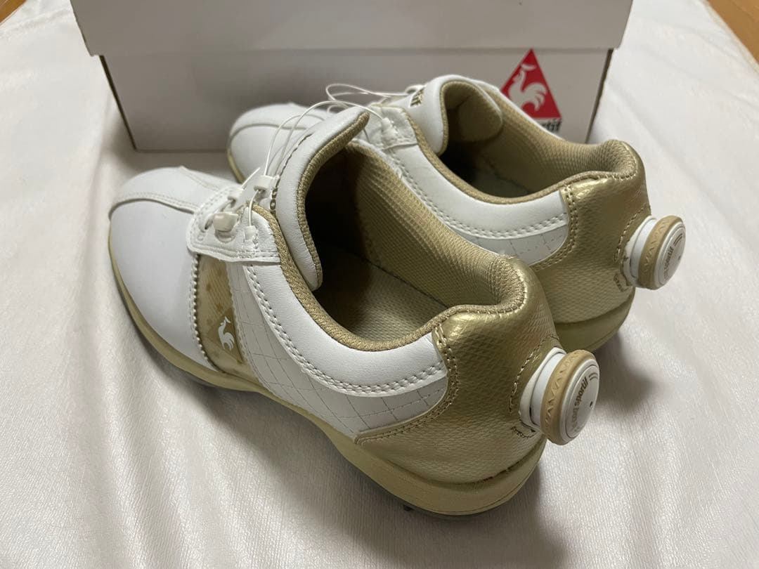 le coq sportif ゴルフシューズ 女性用 ホワイト/ゴールド