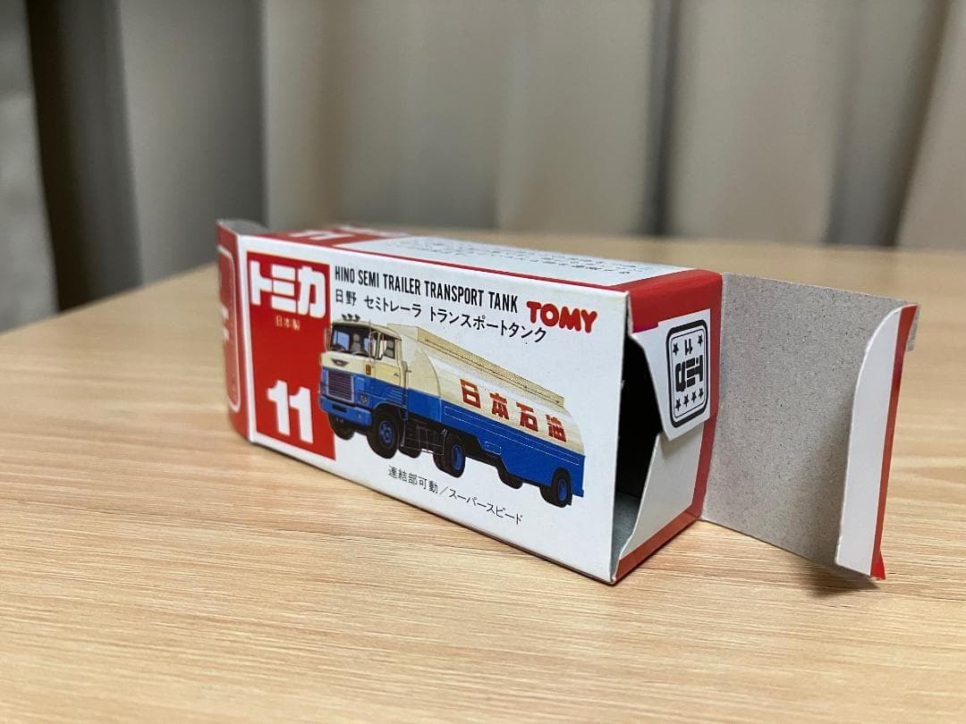 日本製トミカ　赤箱11　日野セミトレーラ　トランスポートタンク　デッドストック