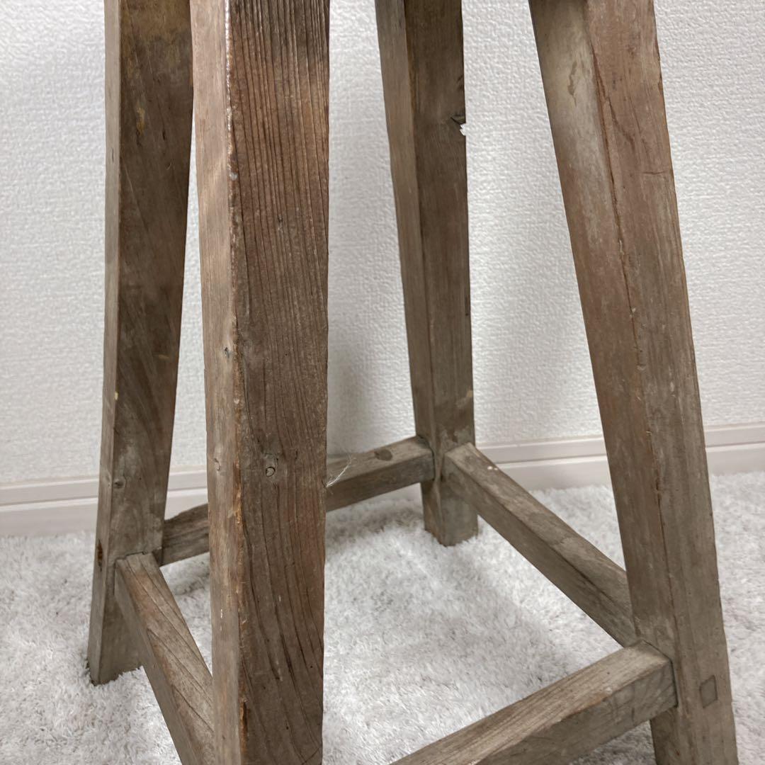 レトロ家具　丸椅子　木製スツール　古道具　古家具　昭和レトロ　飾台　アンティーク