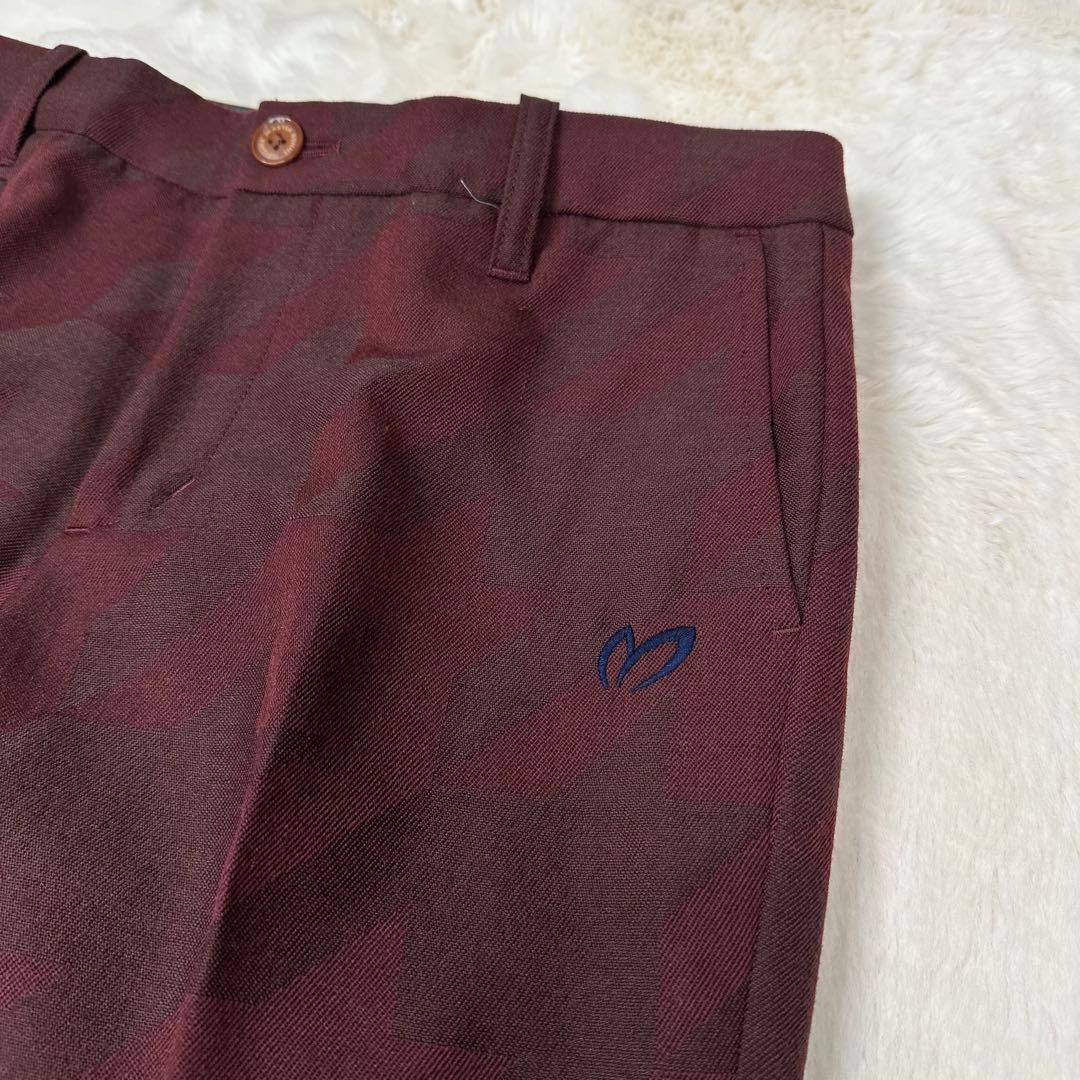 美品✨マスターバニーエディション シャドー柄 ウール ゴルフパンツ ボルドー 0
