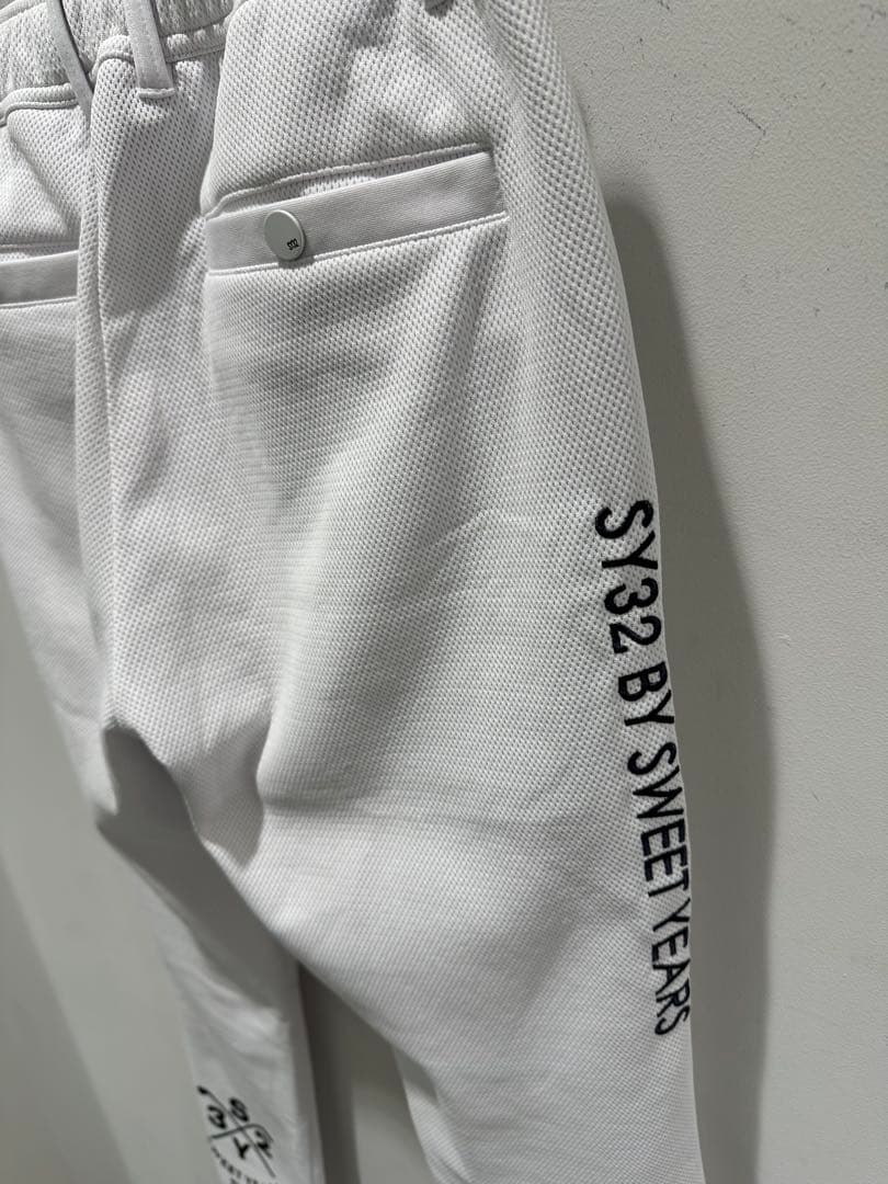 SY32ゴルフ⛳️ダブルラッセルホワイトボトム　メンズ サイズL
