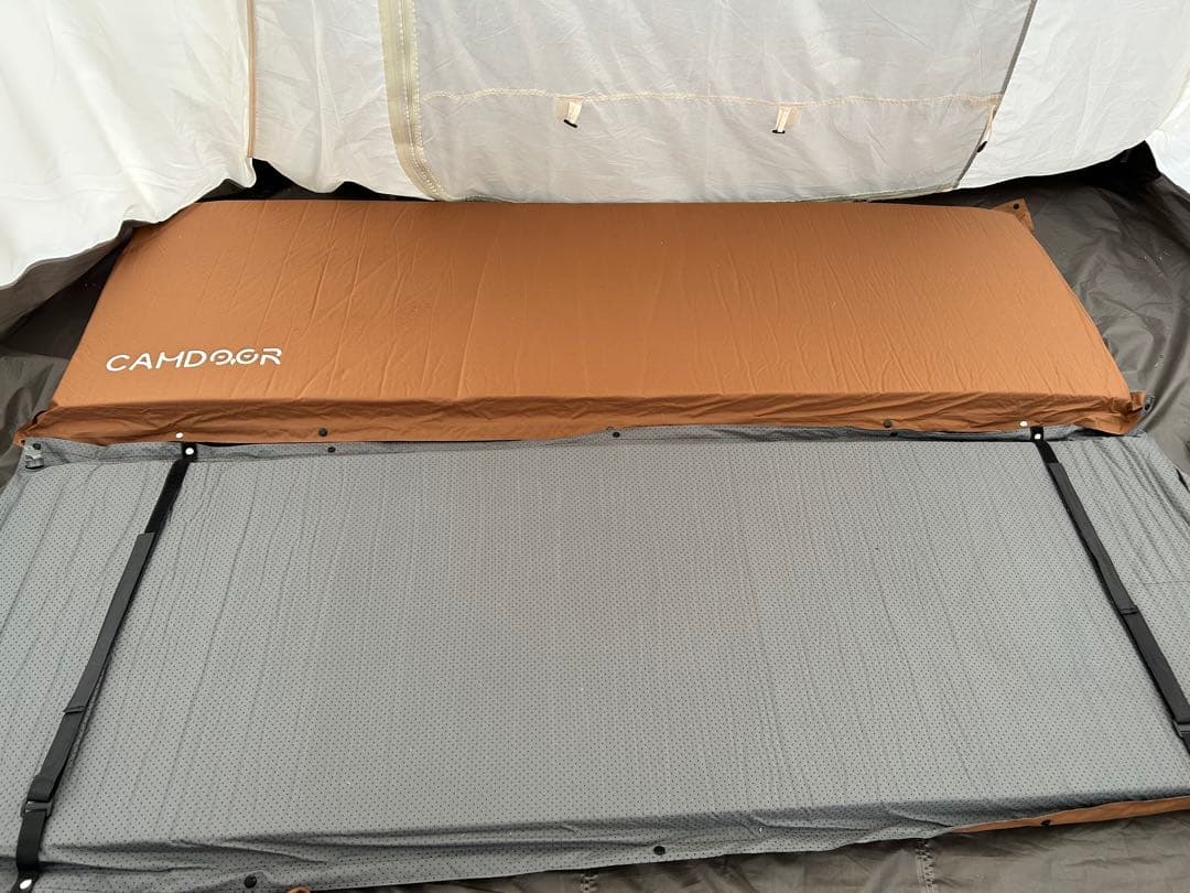インフレーターマット　CAMDOOR 厚さ10cm ブラウン 2個組