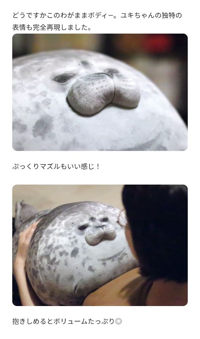 YOU+MORE! おまんじゅうアザラシユキちゃん もっちりビッグクッション