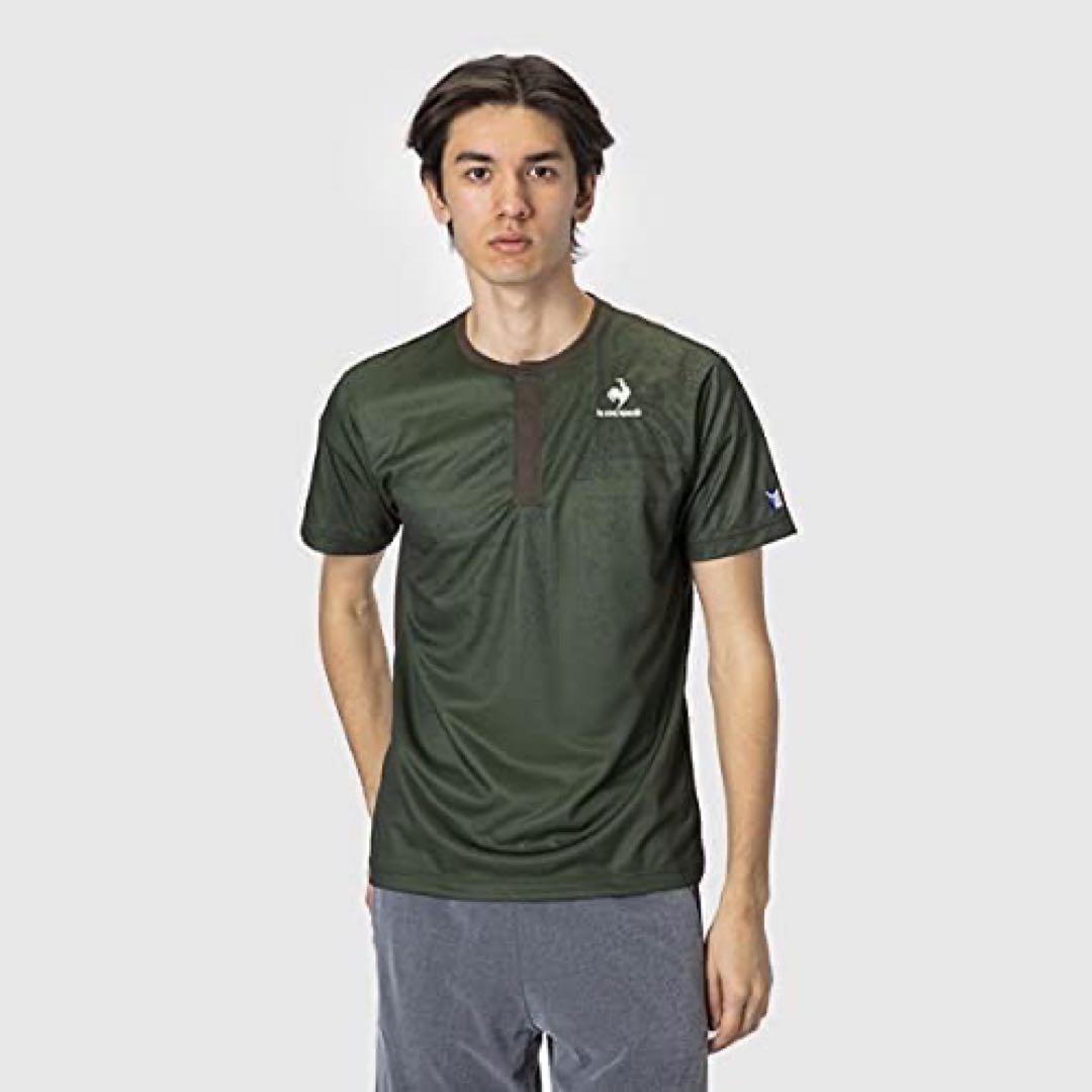 ルコックスポルティフ テニスウェア 半袖ＴシャツQTMSJA10緑 メンズL新品